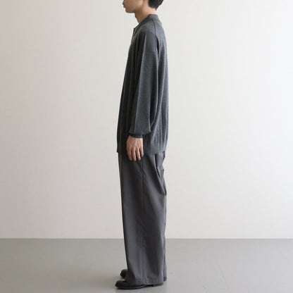 High Gauge Knit Oversized L/S Polo #GRAY [GM243-80315B]