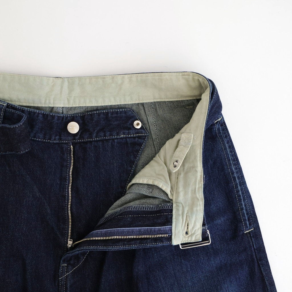 Selvage Denim Belted Pants #INDIGO_DARK FADE [GU261-40064DB]