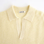 BABY SURI ALPACA SHEER KNIT SKIPPER POLO #ECRU [A26AP04AK]