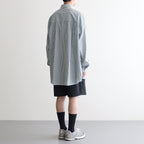 Broad L/S Oversized Regular Collar Shirt #GREEN STRIPE [GM234-50001STB]