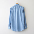 COTTON SILK STRIPE SHIRT #SAX BLUE STRIPE [A26AS01CS]