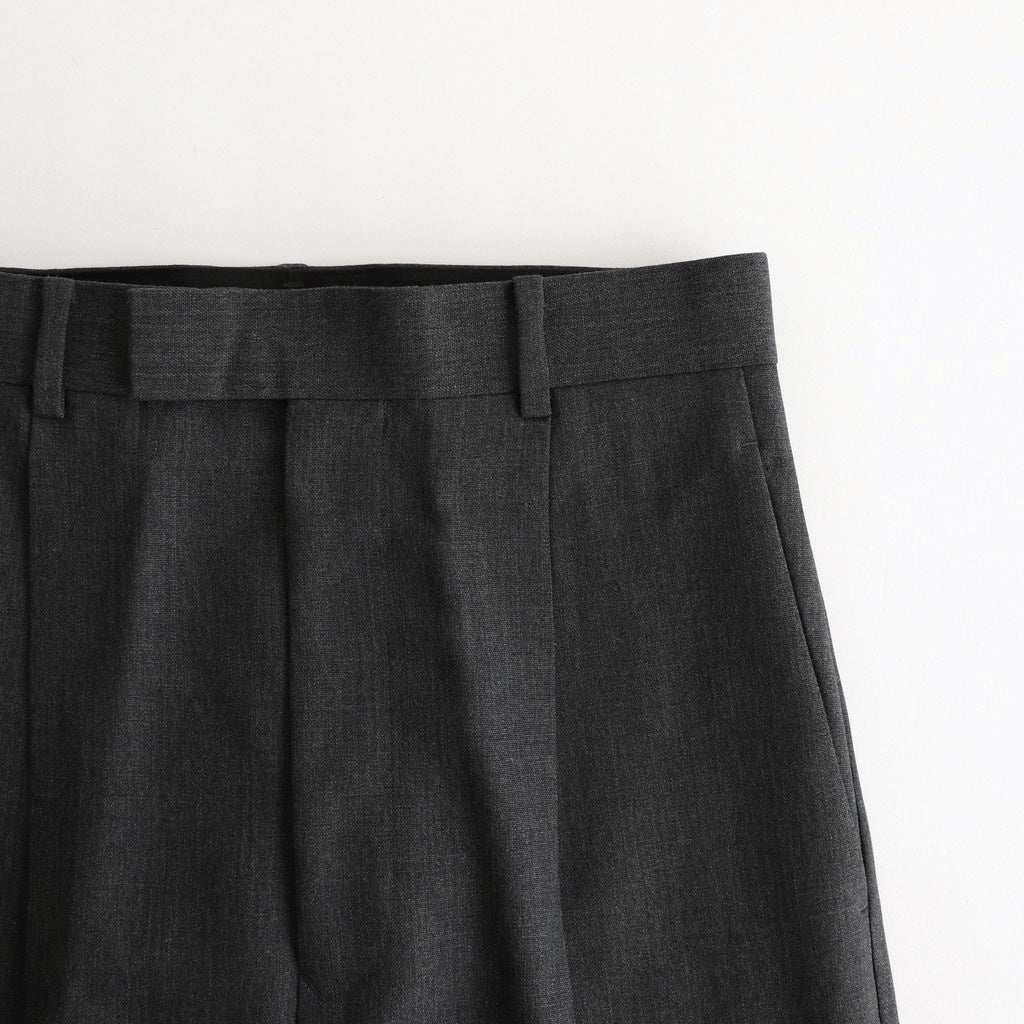 WOOL KID MOHAIR HOP SACK ONE-TUCK SLACKS #TOP CHARCOAL [A25SS05MH]