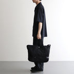 綿ナイロンリップパッチワーク トートバッグ #BLACK [HO-K203-051]