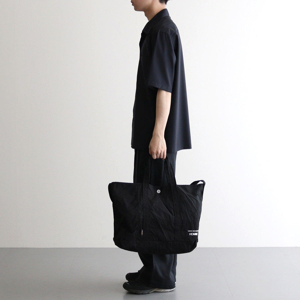 綿ナイロンリップパッチワーク トートバッグ #BLACK [HO-K203-051]