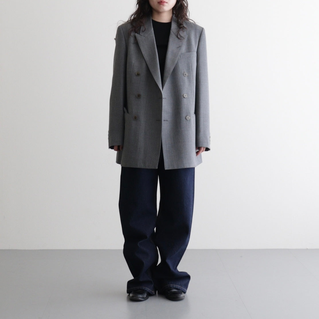 BLUEFACED WOOL DOUBLE-BREASTED JACKET #GRAY STRIPE [A25AJ04BS