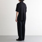 COTTON SHEER KNIT OPEN COLLAR SHIRT #BLACK [YK25SS0964S]