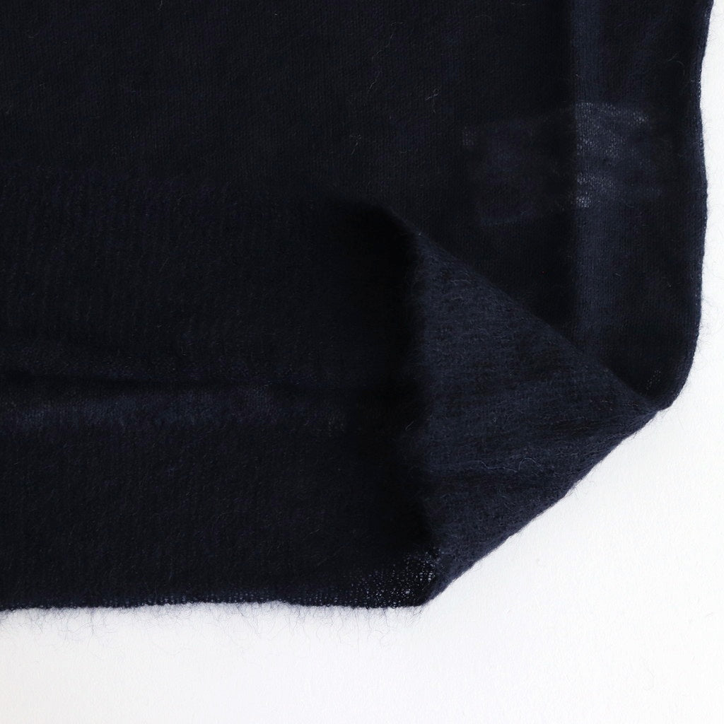 KID MOHAIR SHEER KNIT POLO #NAVY [A25SP03FG]