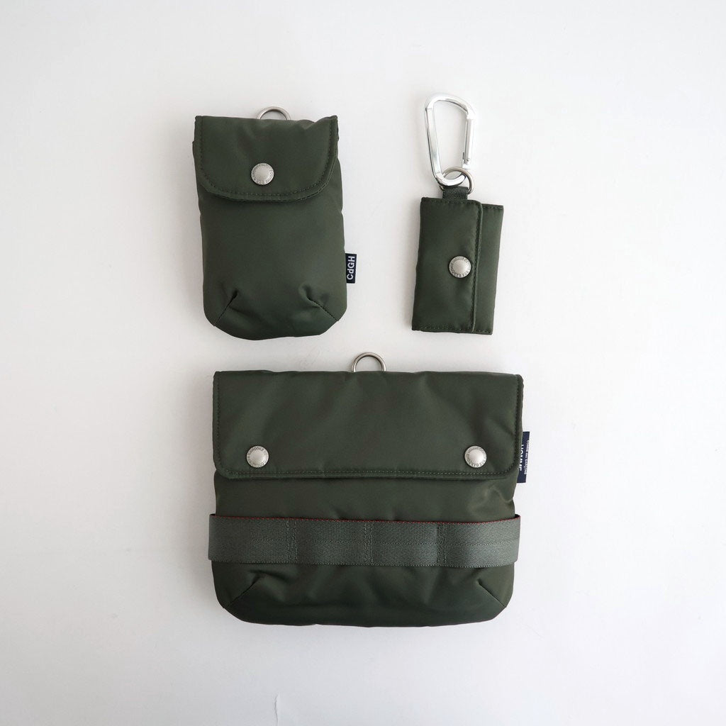 ナイロンツイル マルチポケットショルダーバッグ #KHAKI [HR-K207-051]