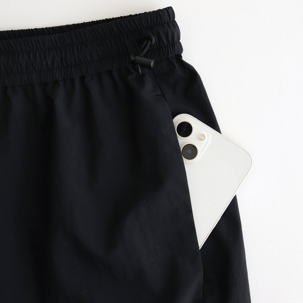 TRAVEL NYLON WIDE EASY SHORTS #BLACK [PRAGGM0200]