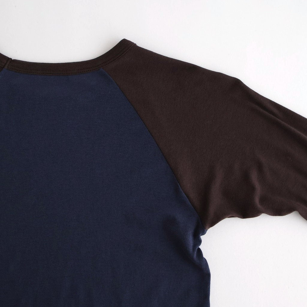 SUPER HIGH GAUGE SHEER RIB RAGLAN P/O #NAVY × DARK BROWN [A26SP06HF]