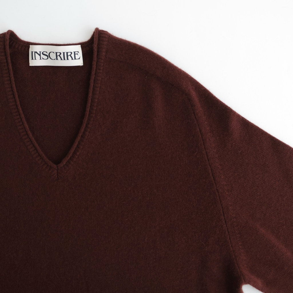 Cashmere V Neck #BORDEAUX BROWN [I25AW-IBC63]
