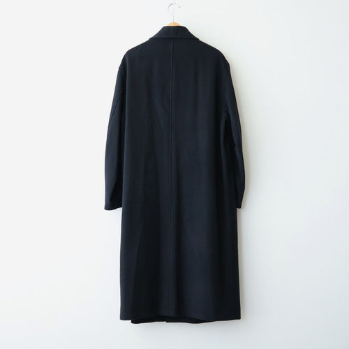 SUPER FINE WOOL MOSSER SHAWL COLLAR COAT #BLACK [A26AC02WM]
