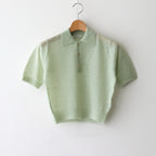 KID MOHAIR SHEER KNIT POLO #PALE GREEN [A25SP05FG]
