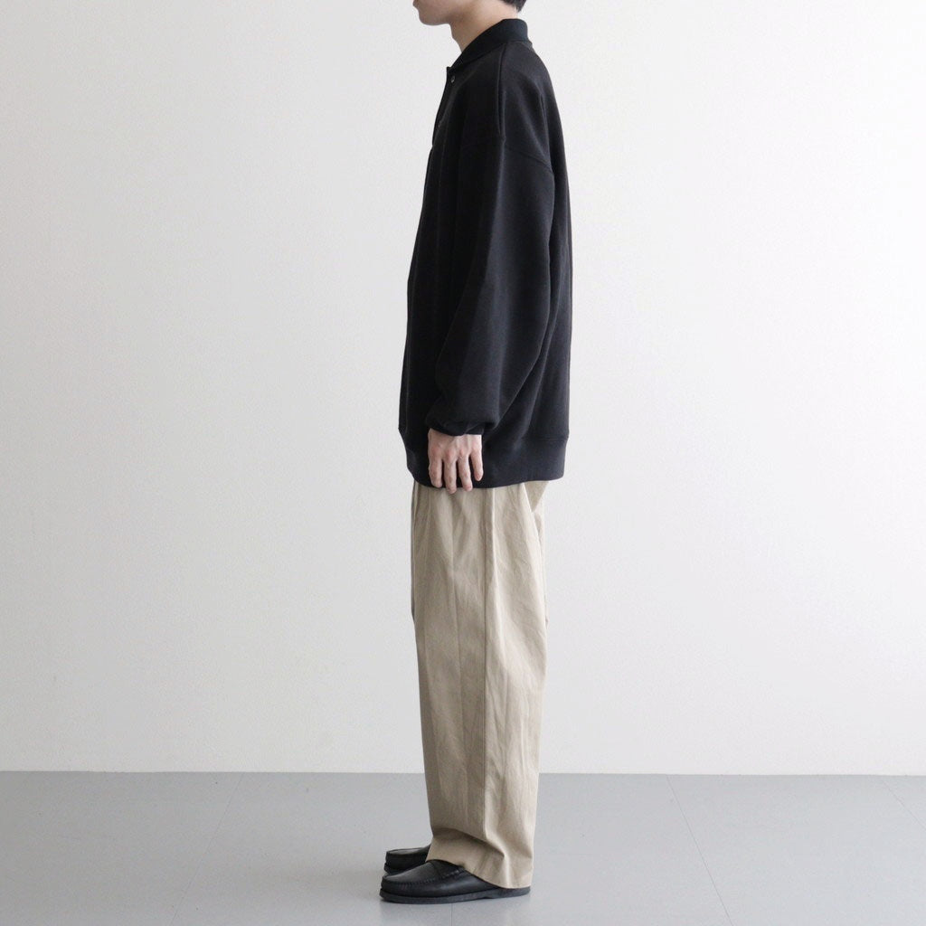 AZUMA Terry Pullover Polo Sweat #BLACK [GU261-70243B]