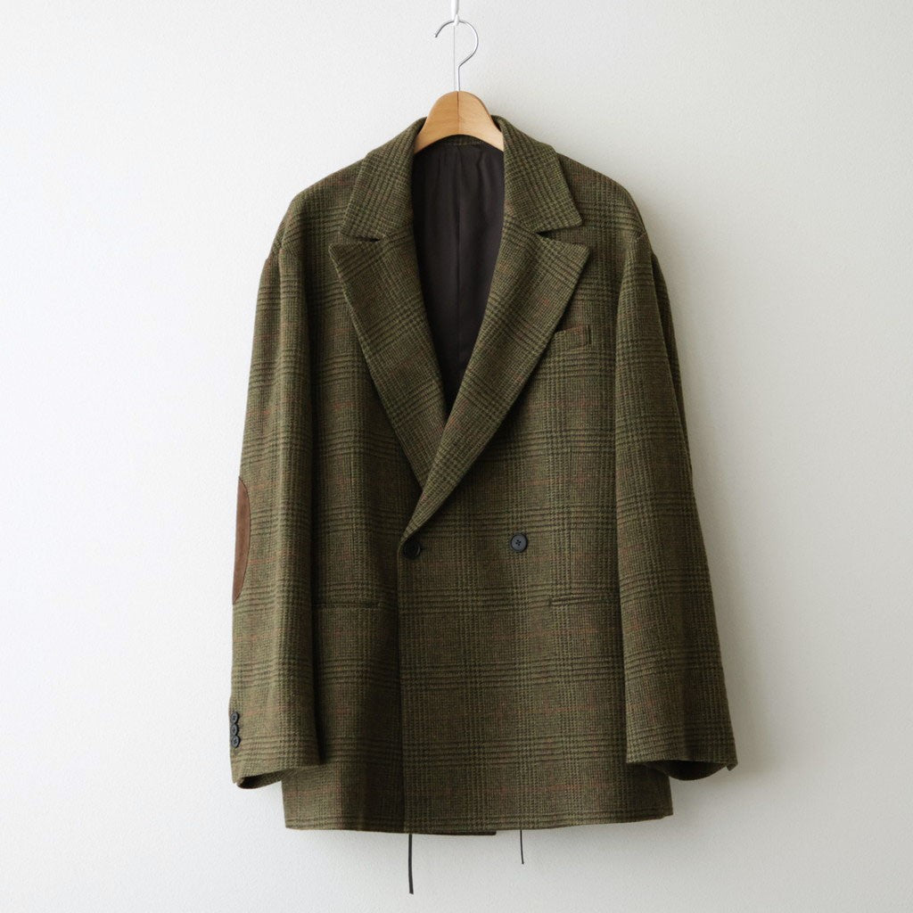 BRITISH TWEED OVERSIZED PEAK LAPEL JACKET #TWEED CHECK [ST.1586]