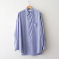 Broad Stripe L/S Oversized Regular Collar Shirt #BLUE STRIPE [GM254-50022STB]
