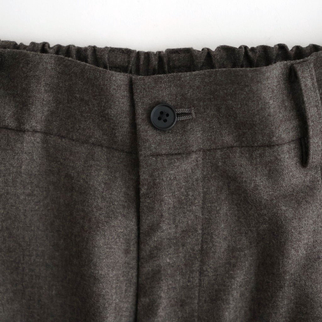 EXTRA FINE WOOL EASY LONG WIDE TROUSERS #CHARCOAL BROWN [ST.1612]