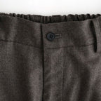 EXTRA FINE WOOL EASY LONG WIDE TROUSERS #CHARCOAL BROWN [ST.1612]