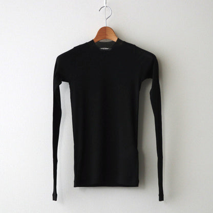 HIGH GAUGE SHEER RIB L/S TEE #BLACK [A00P01HF]