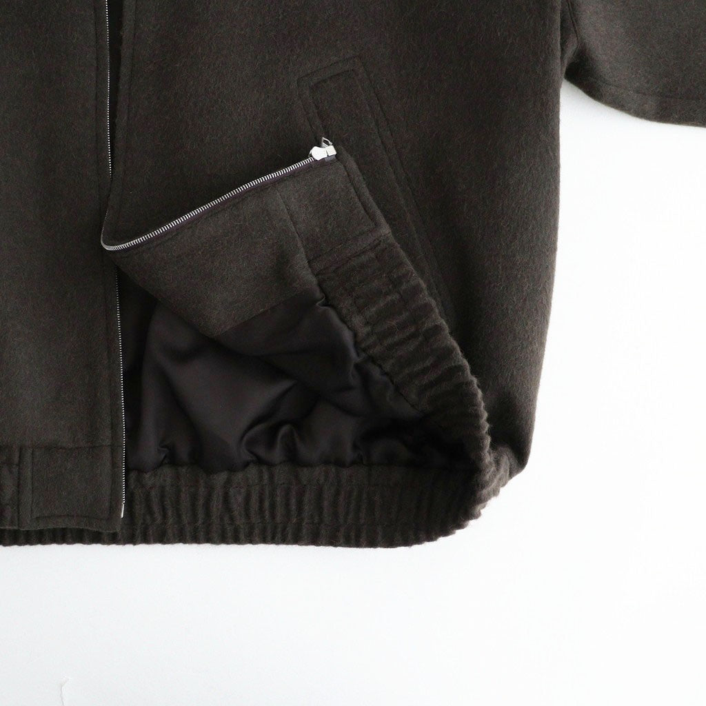 BABY CAMEL FLANNEL ZIP BLOUSON #DARK BROWN [A26AB03BF]