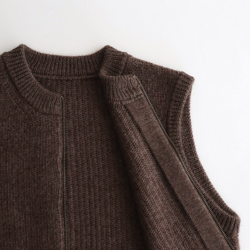 L-G Zip-up Vest #Brown [2403-020]