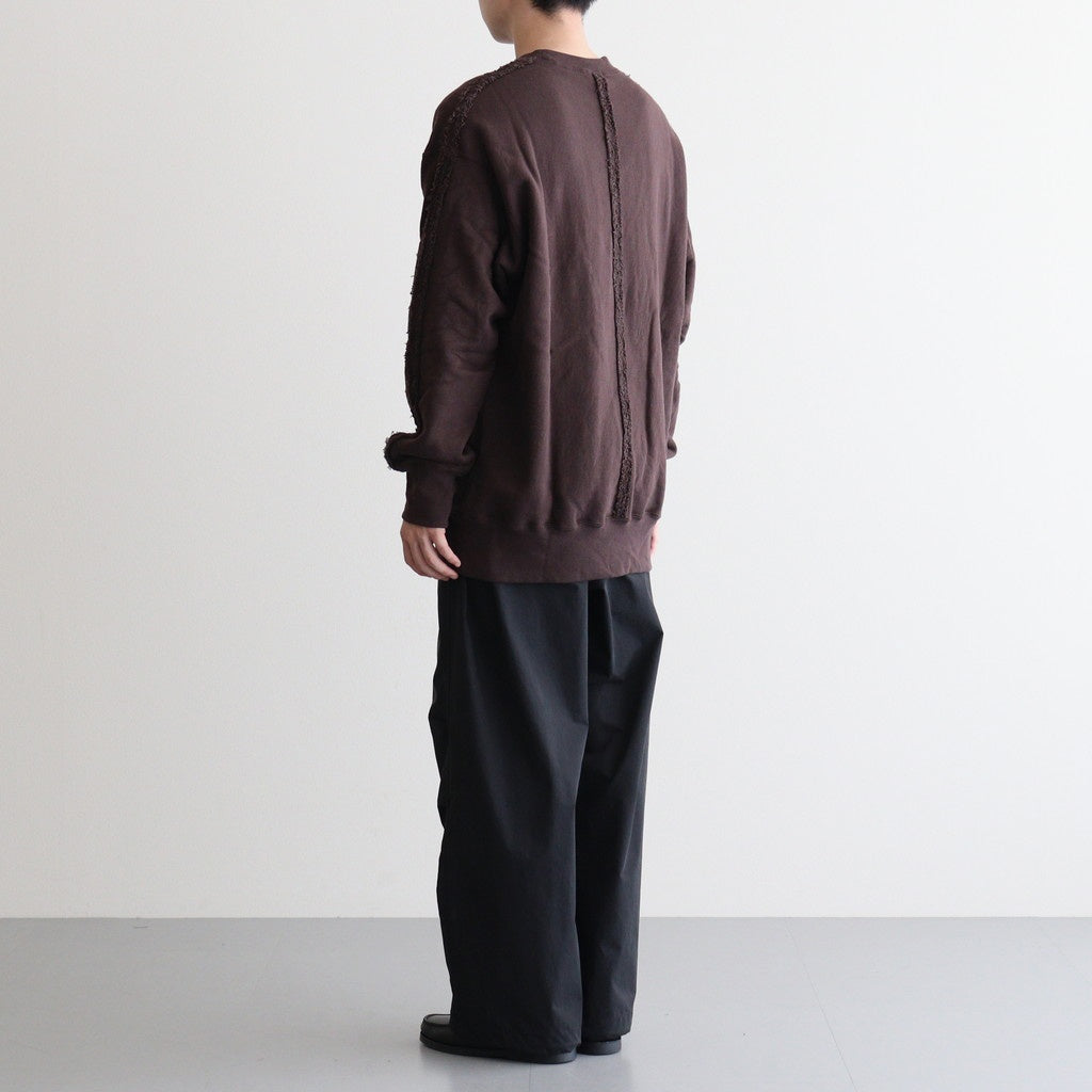 綿裏毛 製品洗丸首スウェット #BROWN [HP-T014-051]