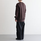 綿裏毛 製品洗丸首スウェット #BROWN [HP-T014-051]