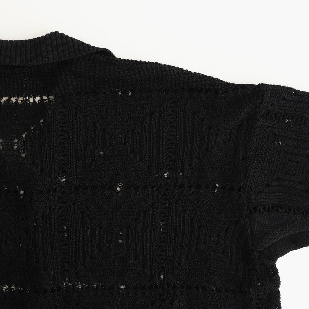 CROCHET KNIT SHIRT #BLACK [YK25SS001011S]