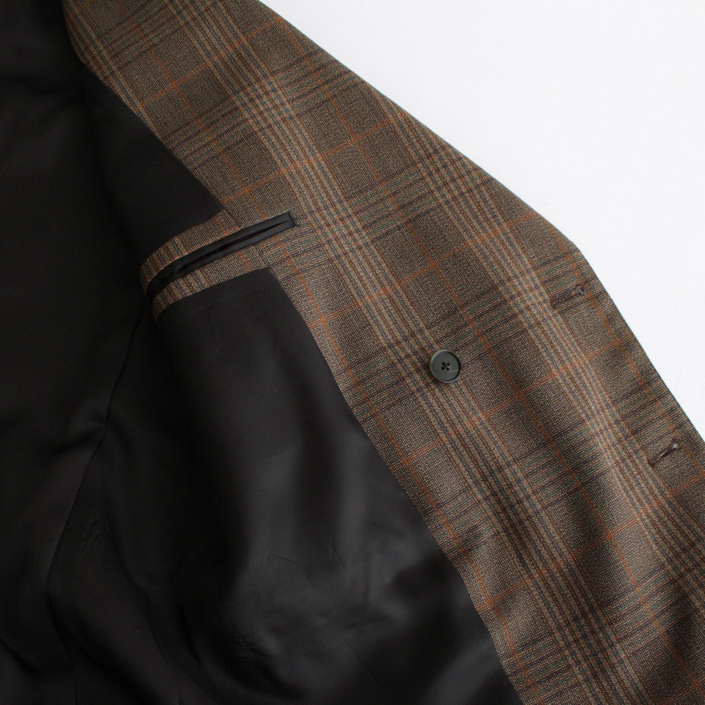 BLUEFACED WOOL CHECK DOUBLE-BREASTED JACKET #BROWN CHECK [A24AJ03CB]