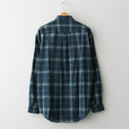 AIRY WOOL CHECK SHIRT #FOREST GREEN × NAVY [A25AS01WN]