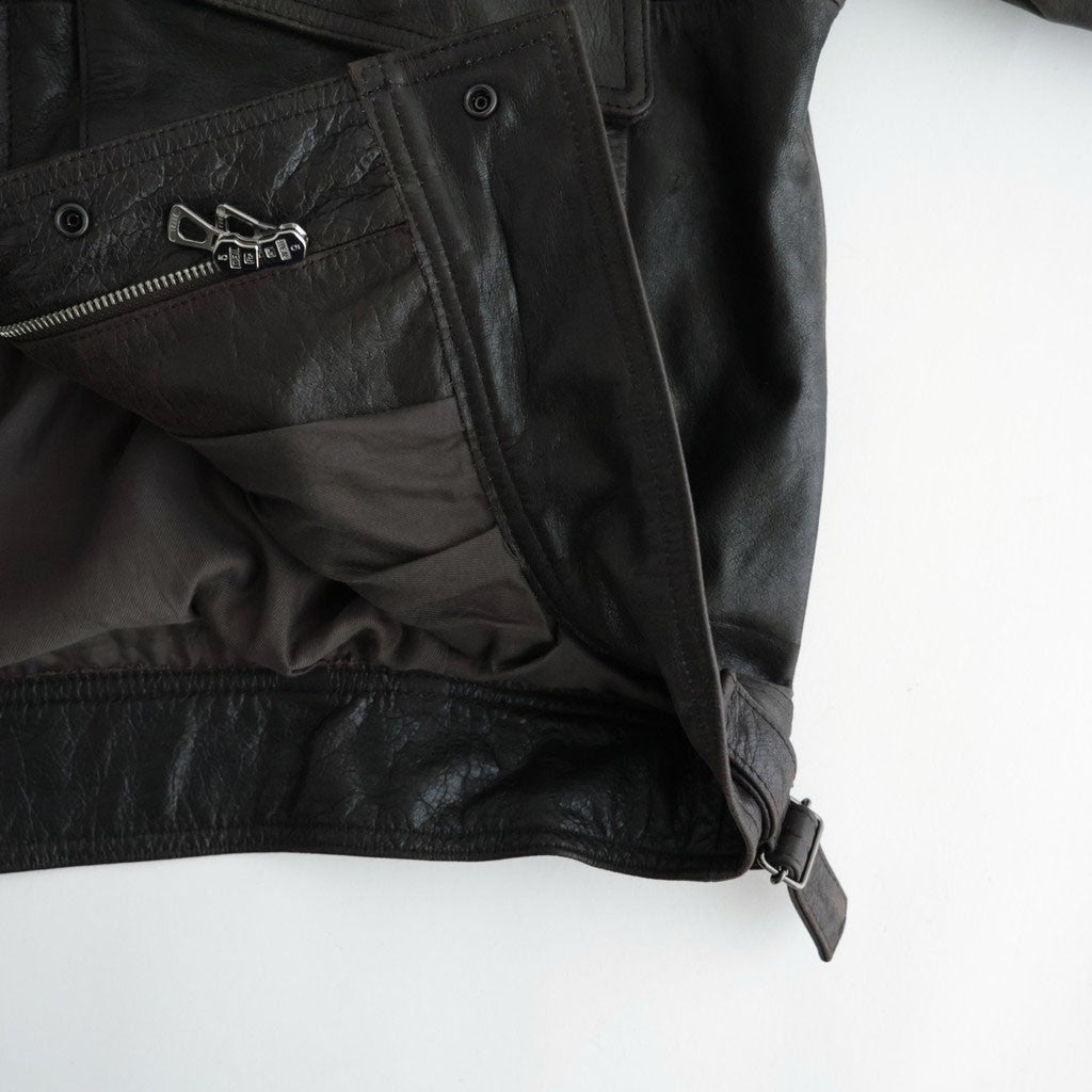Leather Flight Jacket #Dark Brown [YK26FW01304B]