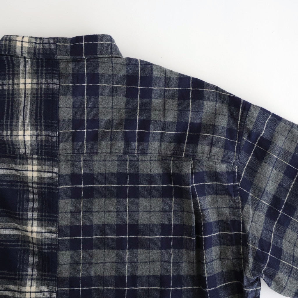 綿フランネルチェックシャツ #NAVY [HP-B021-051]