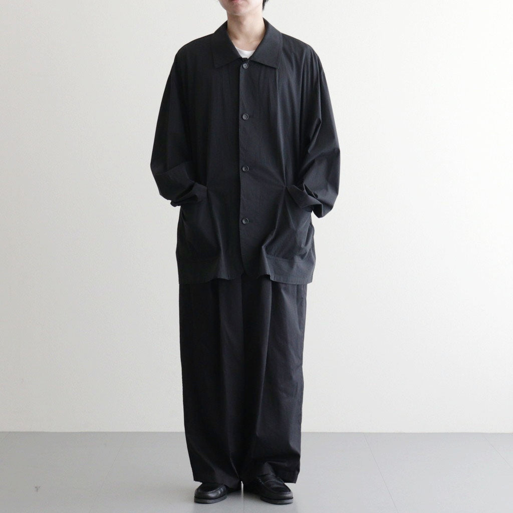 Silicon Poplin Two Tuck Easy Pants #BLACK [GM261-40182] - ciacura