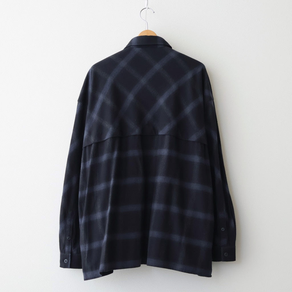 FLANNEL CHECK OVER YOKE SHIRT #BLACK [FSC253-50129]