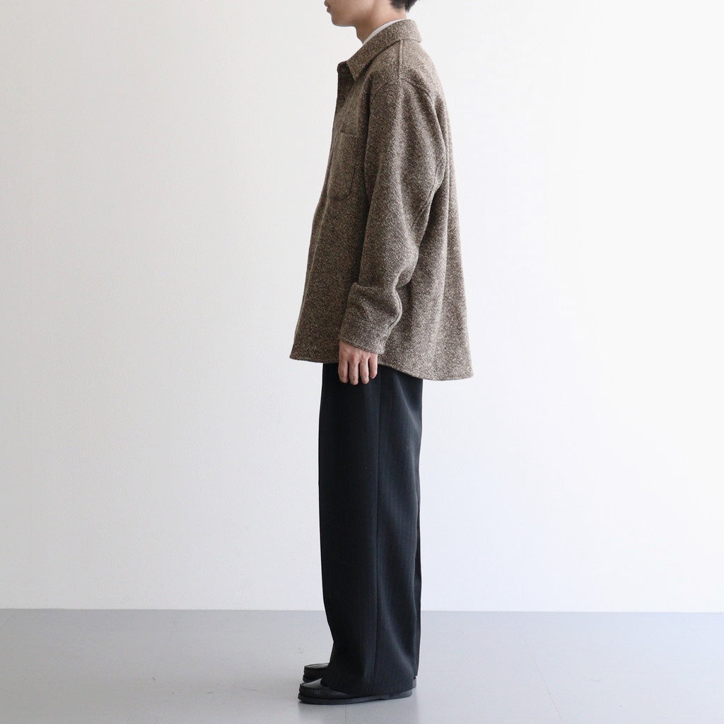 HOMESPUN TWEED SHIRT BLOUSON #BROWN [A25AB02HT] – ciacura