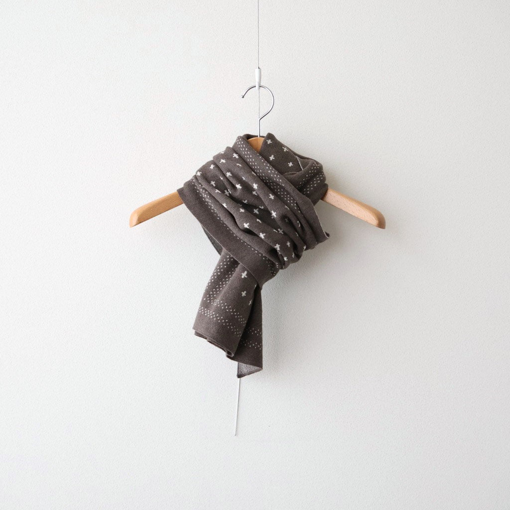 MERINO COTTON BANDANA SCARF #MOCHA [R5192-AW26]