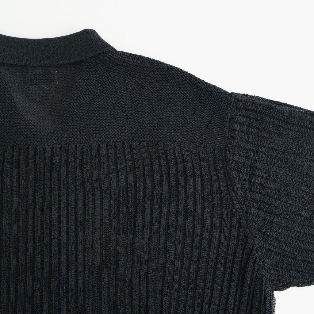 Rib Knit Sheer Shirt #BLACK [YK26SS01250S]