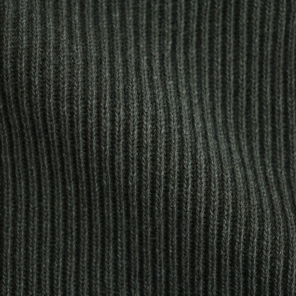 SUPER FINE WOOL RIB KNIT V-NECK P/O #TOP DARK OLIVE [A26AV03RK]