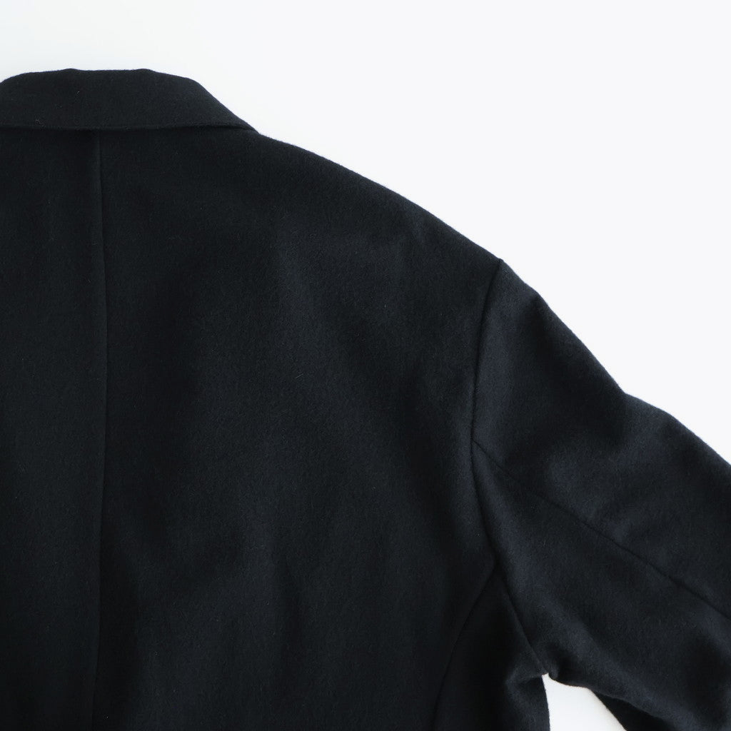 WOOL/CASHMERE FLEECE SINGLE BREASTED JACKET #BLACK [ST.1268]