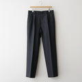 BLUEFACED WOOL TWO-TUCK SLACKS #CHARCOAL NAVY STRIPE [A26SP02BA]