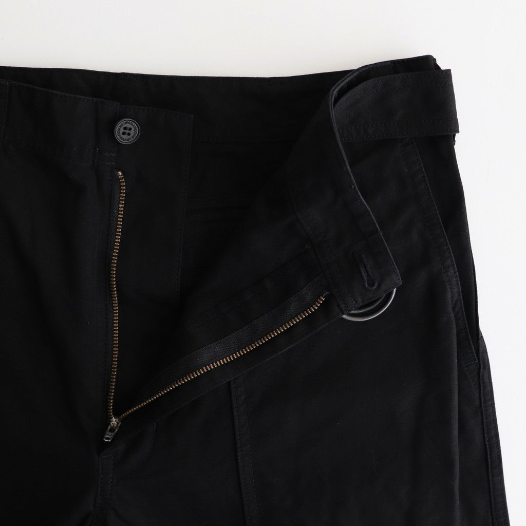 綿オックス 製品染め ベルトパンツ #BLACK [HN-P011-051]