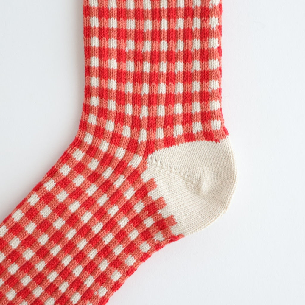 GINGHAM CHECK SOCKS #RED [R1506-SS26]