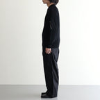BATONER ウール梳毛片畔 ジップカーディガン #BLACK [HR-N003-051]
