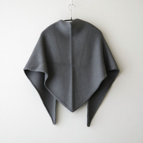 Soft Wool Triangle Stole #STONE GRAY [GU263-90601]