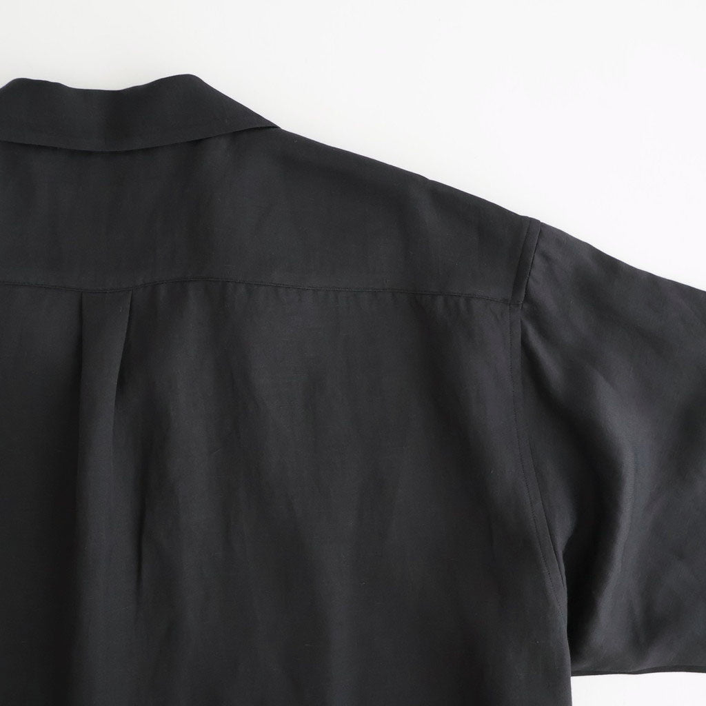 VIS/LI BRIGHT TWILL OPEN COLLAR SS SHIRT #DARK CHARCOAL [ST.1463]
