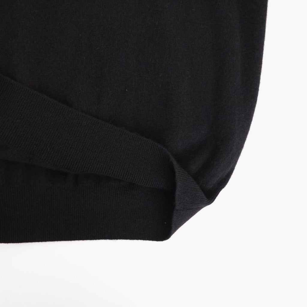PURE CASHMERE KNIT V NECK LS #BLACK [ST.1629]