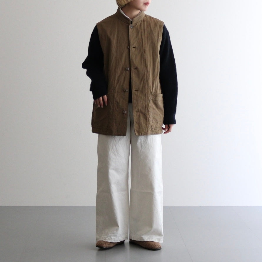BUTTON VEST #olive [44558].