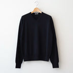 SUPER FINE CASHMERE SILK KNIT V-NECK P/O #BLACK [A26SV01SC]