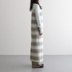 COTTON SILK GRADIENT STRIPE KNIT DRESS #LIME GRAY STRIPE [A26SD03GB]