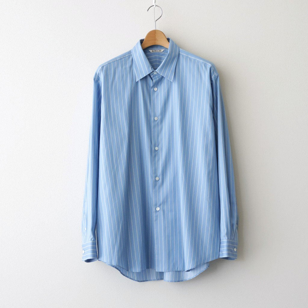 COTTON SILK STRIPE SHIRT #SAX BLUE STRIPE [A26AS01CS]